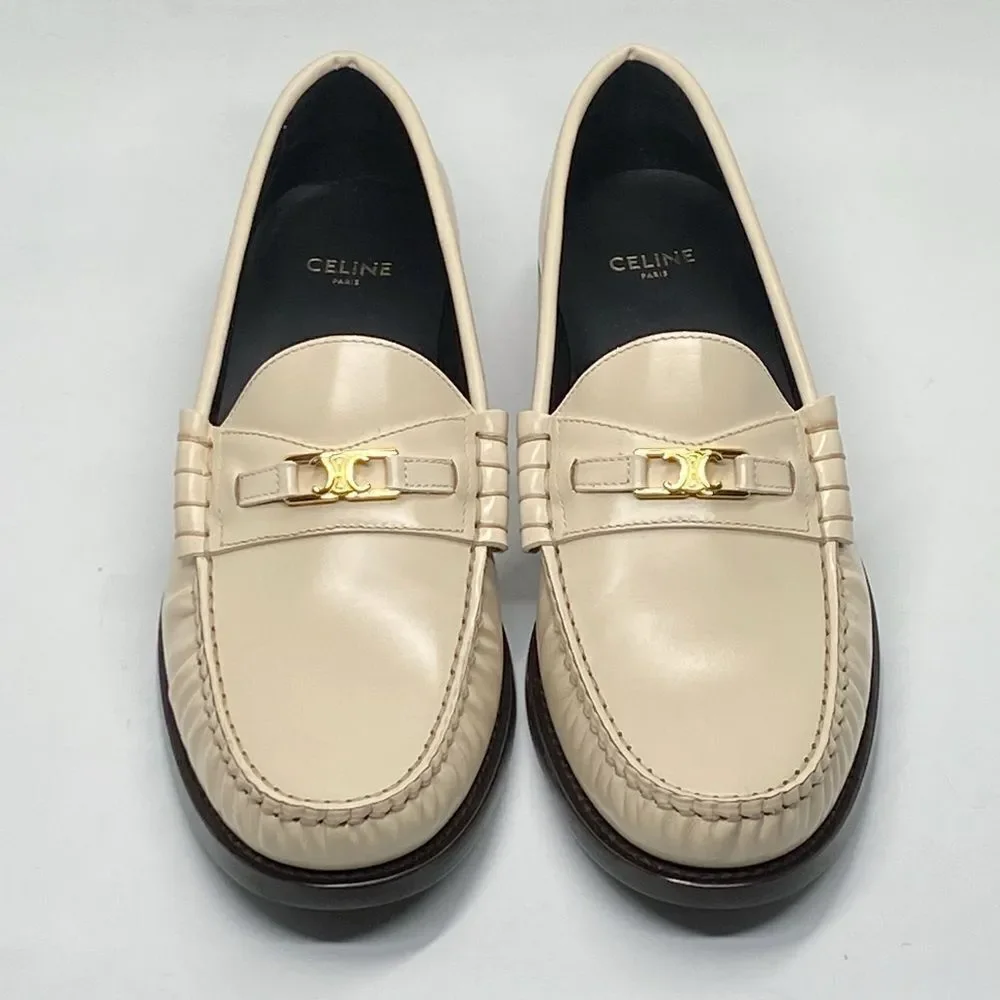 Celine Luco Triomphe in polished bull loafers size 39